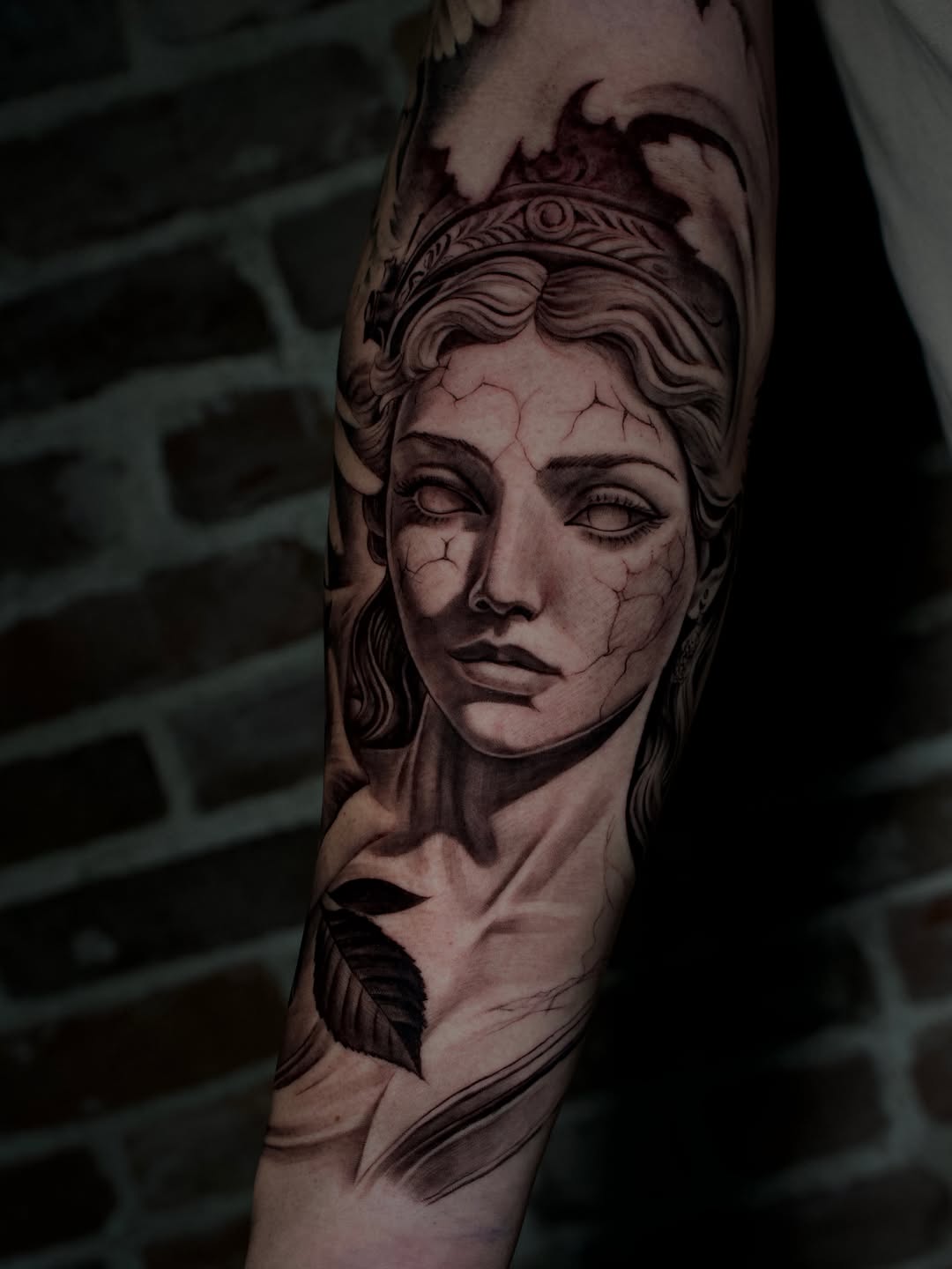 Completed sleeve tattoo design across multiple sessions by Broadway Dept Sacramento