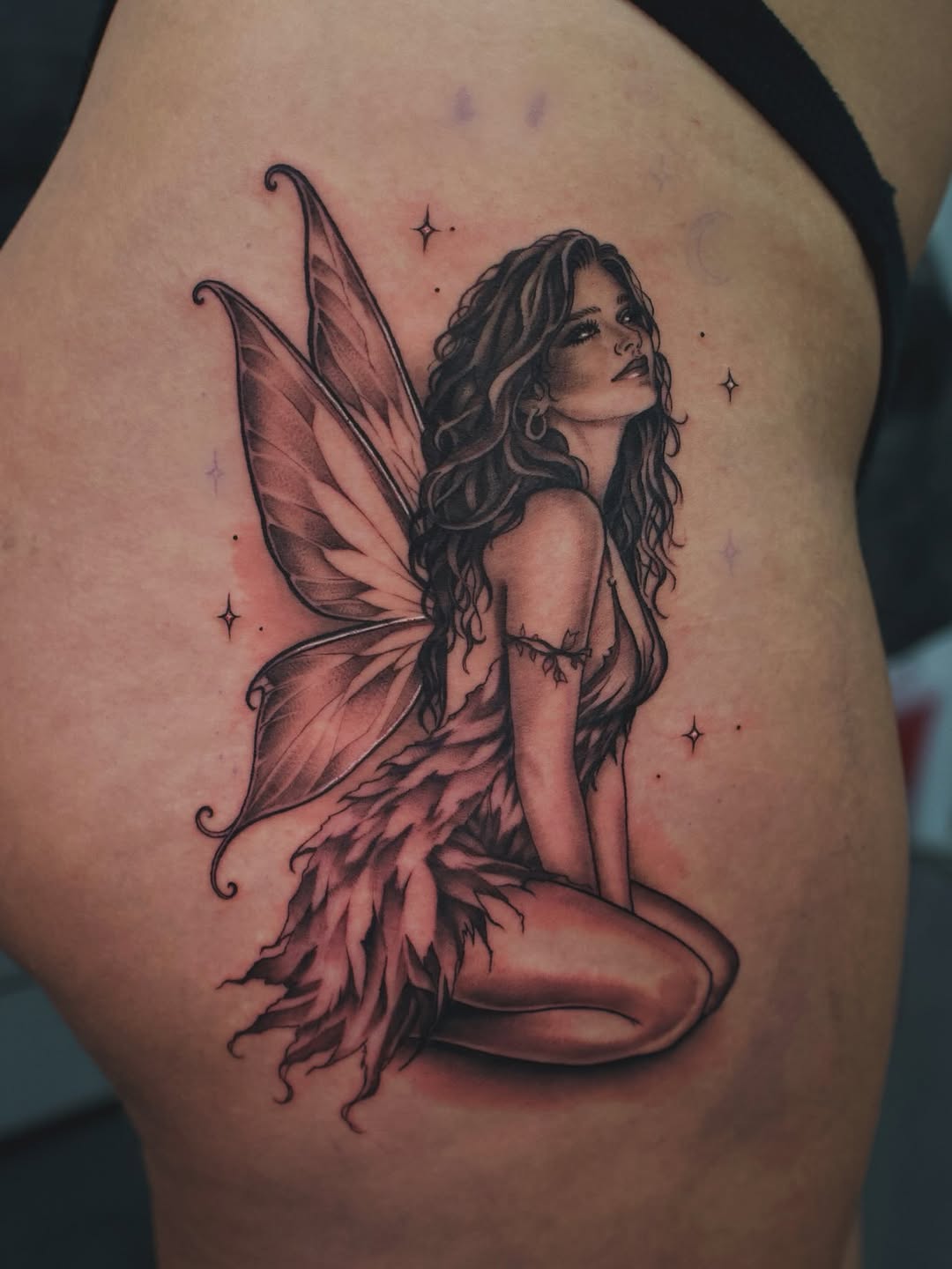 Whimsical fairy design tattoo by Bella Gomez at Broadway Dept. Midtown Sacramento