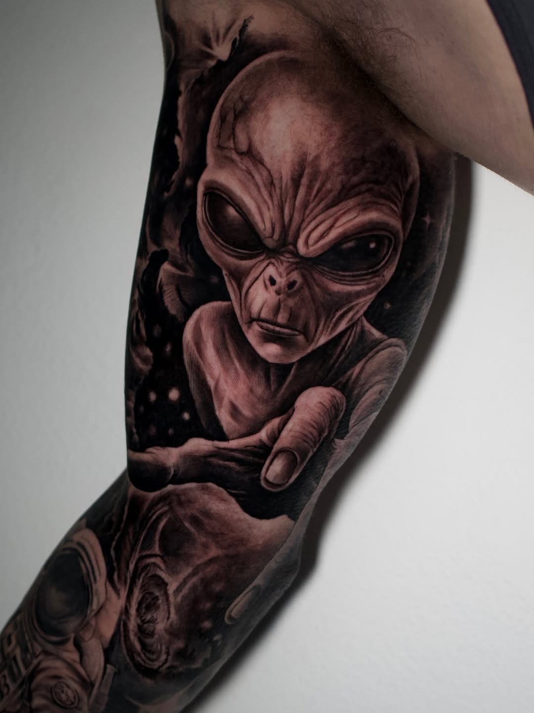 Space Themed Sleeve Tattoo at Broadway Dept Midtown Sacramento