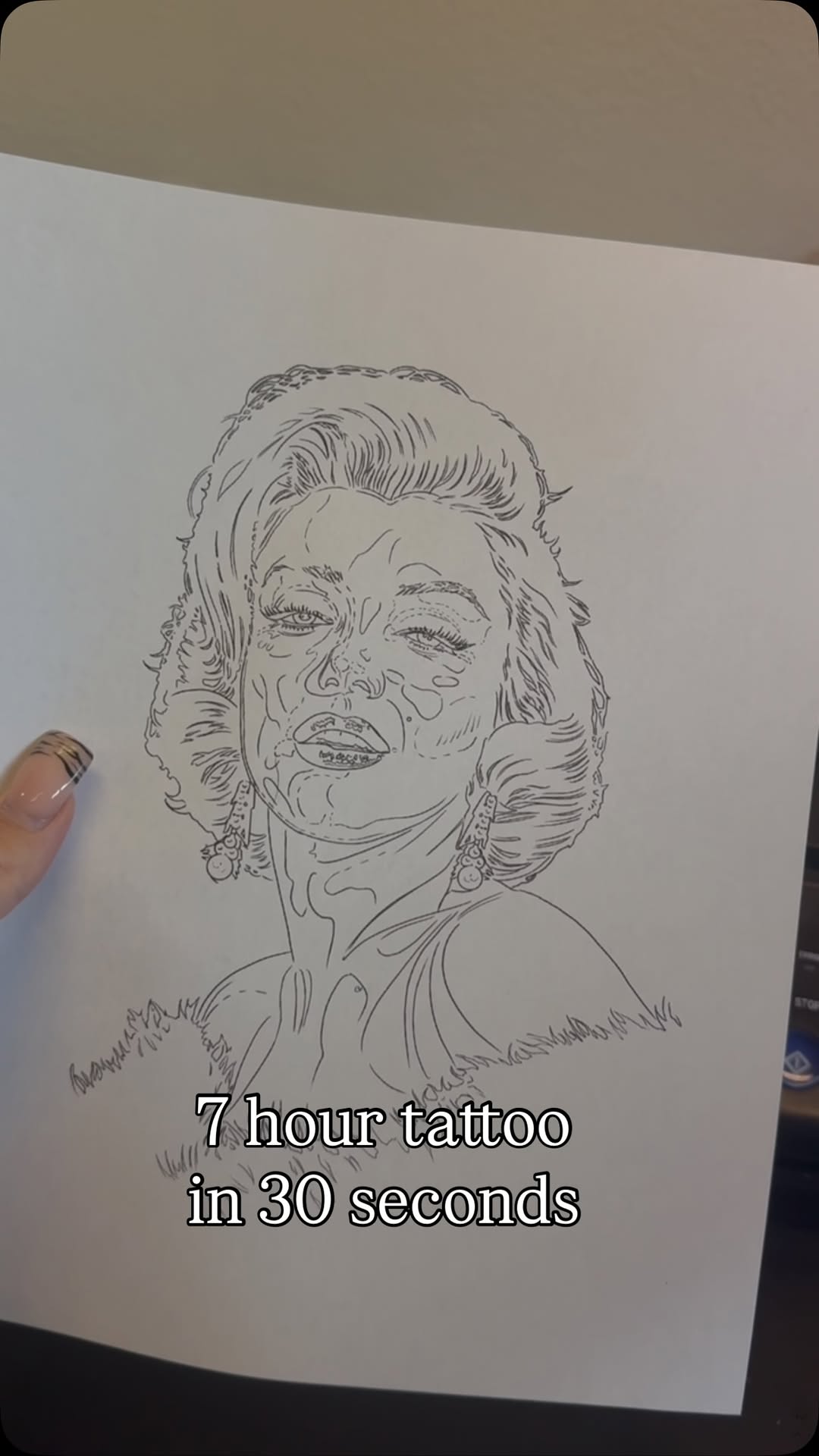 Marilyn Monroe Portrait Tattoo by Bella Gomez at Broadway Dept. Sacramento