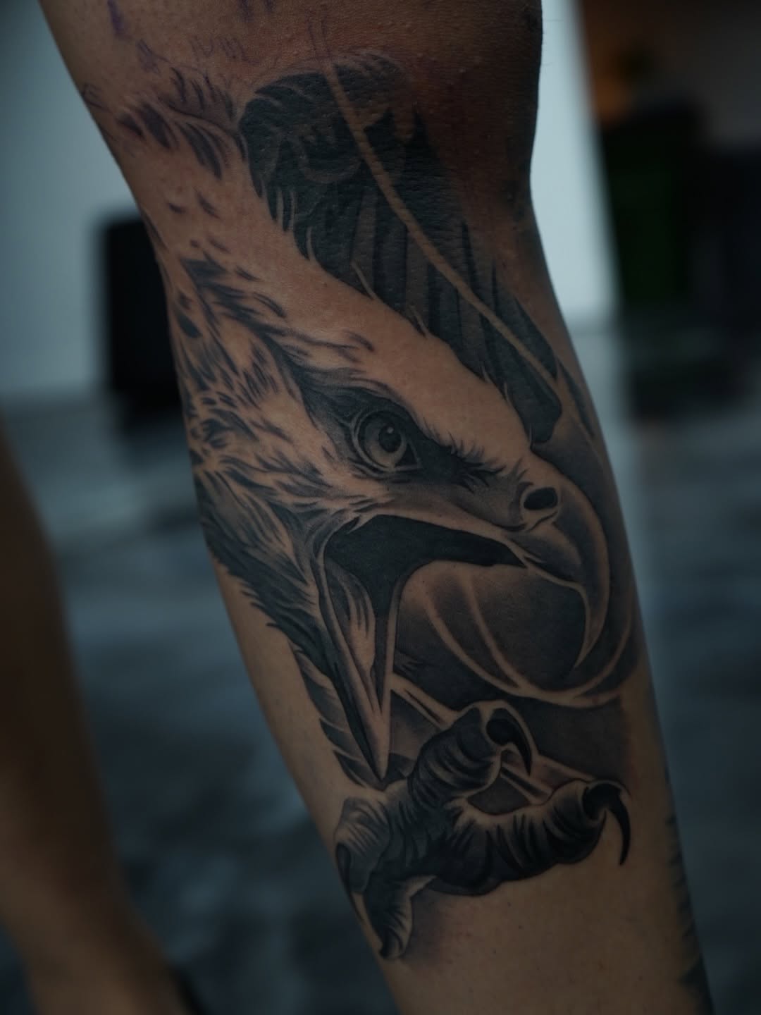 Black and grey realism portrait tattoo by Jack Stralen at Broadway Dept. Sacramento