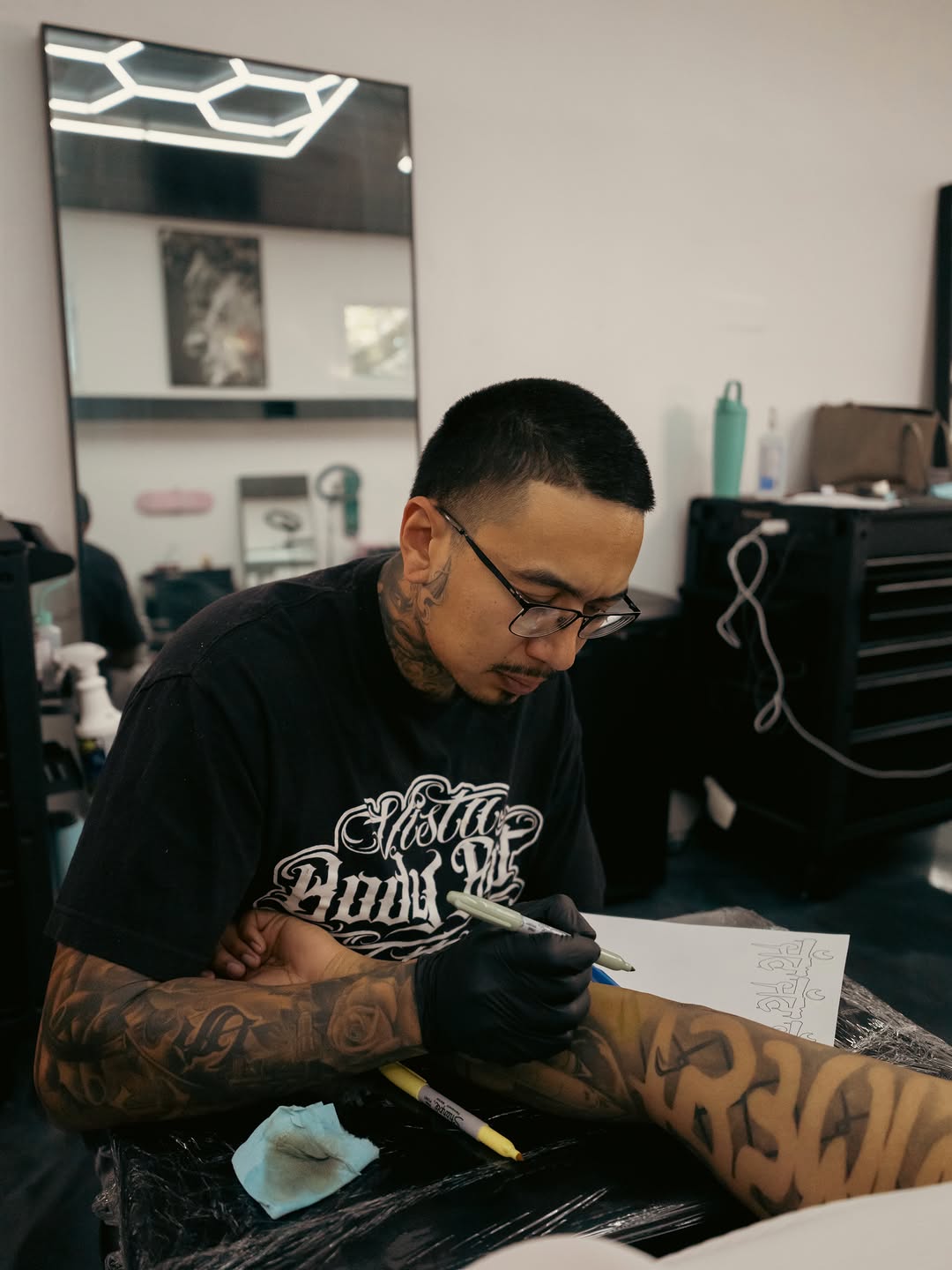 Custom tattoo by Jesus Bernal at Broadway Dept Sacramento