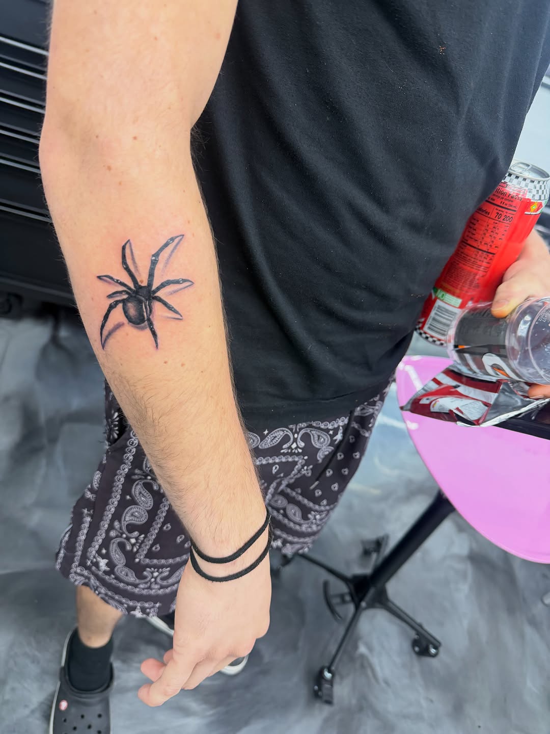Spider tattoo portfolio by David Maciel at Broadway Dept. Sacramento