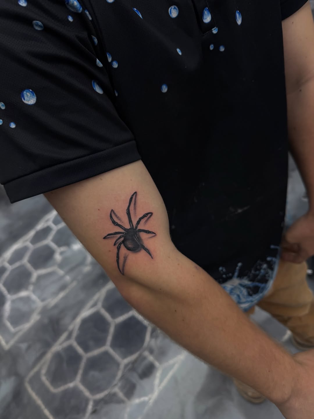 Custom arachnid tattoo by David Maciel at Broadway Dept. Sacramento